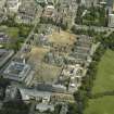 Aerial view of the old Edinburgh Royal Infirmary site during redevelopment with the dental institute adjacent, taken from the WSW.