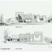 N and S elevations of garden of Vice Chancellor's House (unexecuted).