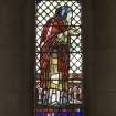 Interior.  Stained glass window depicting Elijah designed by R Anning Bell executed by J & W Guthrie