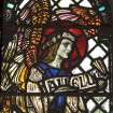 Interior.  Stained glass window depicting the  Angel Gabriel designed by R Anning Bell executed by J & W Guthrie