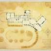 Ground floor plan with proposed revisions, Gribloch House, Kippen.