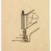 Design for newel post of main staircase.