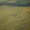 Oblique aerial view centred on the remains of the cairn and the sheepfold, taken from the ENE.