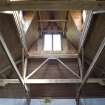 Milking parlour. Interior. Roof structure.