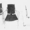 Sketch of chairs for churches in Coventry.