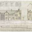 Digital image of drawing showing south elevation and east elevation.
