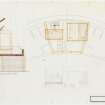 Plan, section, and elevation of Meeting House organ.