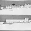 Section and S elevation of Biology Building.