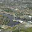 General oblique aerial view centred on the science centre and docks, taken from the S.