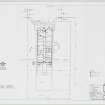 Working drawing of plan layout showing proposed M.O.D Police post at Main Gate with details of Fire safety points.