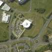 Oblique aerial view centred on the art gallery, museum and conference centre, taken from the NE.