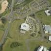 Oblique aerial view centred on the art gallery, museum and conference centre, taken from the WSW.