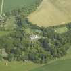 General oblique aerial view centred on the country house and walled garden with the dovecot adjacent, taken from the W.