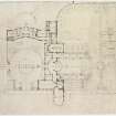 Ground level plan of early scheme.