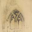 Melrose Abbey. Detail of triforium.