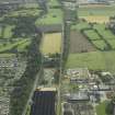 Oblique aerial view.  Stirling to Alloa railway, Cambus area, looking to Alloa from W