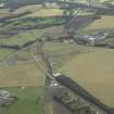 Oblique aerial view.  Reconstruction works for rebuilding the railway from Stirling to Kincardine-on-Forth with Kennet from NW.