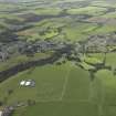 Oblique aerial view.  Saline village from NE.
