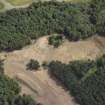 Oblique aerial view centred on the excavation of the medieval village.