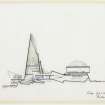 Sketch section of proposed design for the British pavilion at Expo '67.