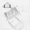 Survey drawing of cruck framed Cottage including section and isometric drawing; Lonbain, Applecross.