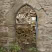 Abbey barn, detail of arched doorway on S wall