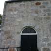 View of marriage plaque above the ESE-facing entrance