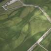 Oblique aerial view centred on the cropmarks of the pits and field boundaries, taken from the S.