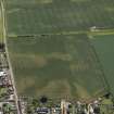 Oblique aerial view centred on the cropmarks of the enclosure and rig, taken from the NNW.