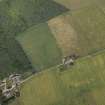 Oblique aerial view centred on the cropmark of the souterrain with the farmsteading adjacent, taken from the SW.