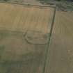 Oblique aerial view centred on the cropmarks of the fort, taken from the NW.