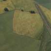 Oblique aerial view centred on the cropmarks of the enclosure and ring-ditch, taken from the NE.