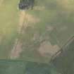 Oblique aerial view centred on the parchmarks of the Roman fort, taken from the NE.