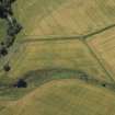 Oblique aerial view centred on the cropmarks of the rectilinear enclosure, taken from the NE.
