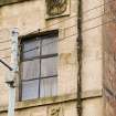 N Building. E side. Detail of date plaque (1888) and stag carving, 104-106 Tradeston Street.