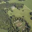 General oblique aerial view centred on the country house and walled garden, taken from the SW.
