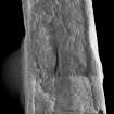 View of side face of cross-slab fragment, (St Vigeans no.9). [black and white]