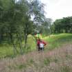 Commission at work.
Ms G Brown surveying at Seabegs Wood on the Antonine Wall.