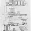 England, Warwickshire, Coventry, Coventry Cathedral, cross-sections and elevations.