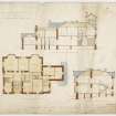 House for James Brown.
Upper floor plans, sections.
