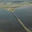 Oblique aerial view centred on the road bridge, taken from the SW.