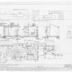 Plan, section and elevations of Kitchen.