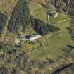 Oblique aerial view centred on the country house and walled garden, taken from the S.