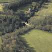 Oblique aerial view centred on Glenesk railway bridge, taken from the SW.