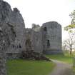 Detail.  From NE showing water gate and NW tower.