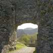 Detail.  From S showing S entrance with Ben Nevis in the background.