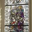 Interior. S Wall Detail of stained glass window of The King of Kings 1934