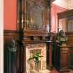Interior. Ground floor. Entrance hall. Fireplace and memorial panel