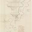Digital copy of  Sketches and details of bays and vaulting in shrine.  This entry relates to LOR/E/122/20/5, full size detail of corbels carrying vaulting shaft in shrine.