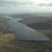 General oblique aerial view of the Blackwater Reservoir centred on the dam, taken from the WNW.